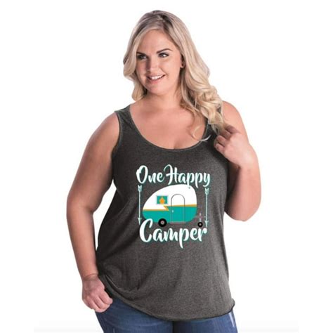 Artix - Womens and Womens Plus Size Camping One Happy Camp Curvy Tank ...