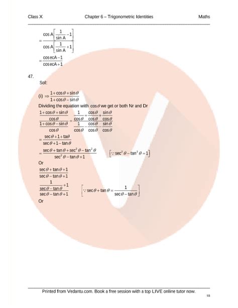 Rd Sharma Class 10 Solutions Chapter 6 Trigonometric Identities