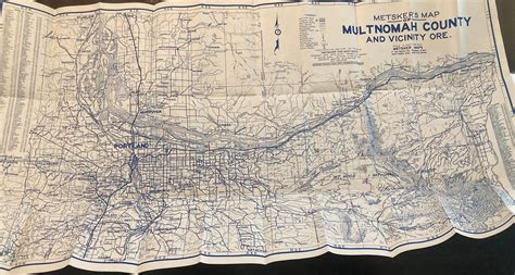 Vintage Metsker's Multnomah County Map Portland Oregon | Etsy