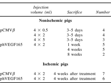 Table 1 From Intramyocardial Gene Therapy With Naked DNA Encoding