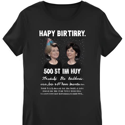 Vintage Style 50th Birthday T Shirt Two Women In Party Hats Happy Birthday Text Detailed