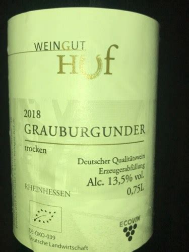 Weingut Huf Grauburgunder Trocken Vivino US