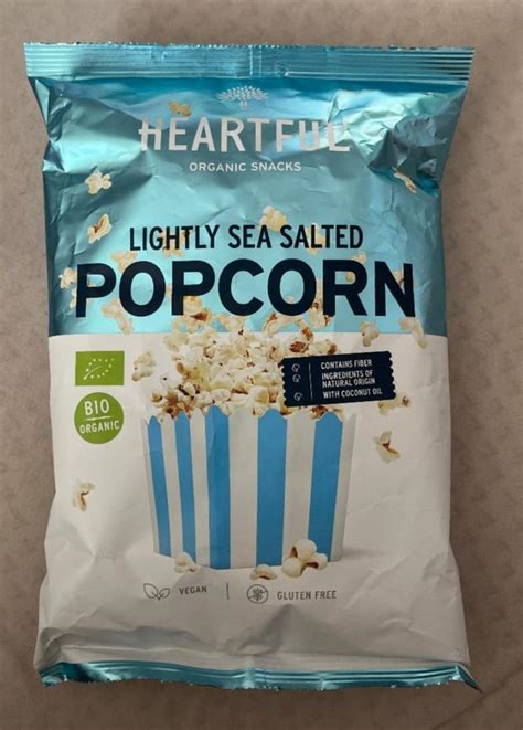 Popcorn Lightly Sea Salted Heartful Organic Snacks Kal Rie Kj A