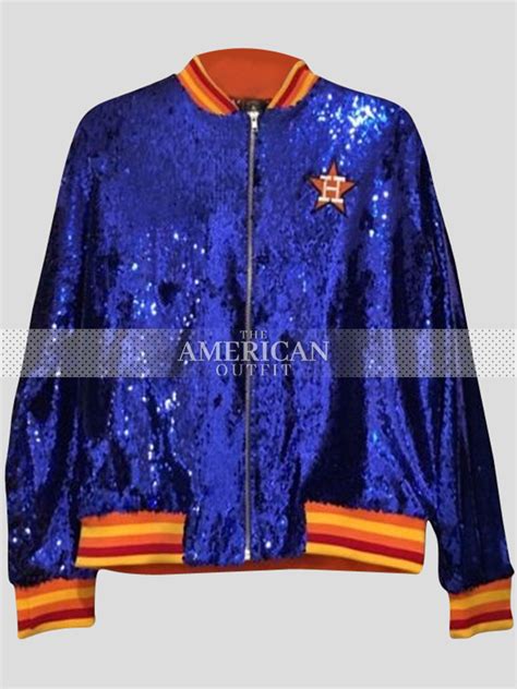 American Baseball Team Houston Astros Sequin Blue Jacket The American