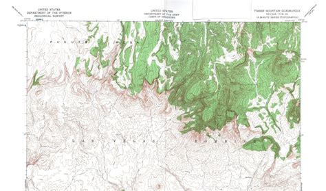 Timber Mountain Quadrangle Nevada 1952 Map Vintage USGS 15 Minute