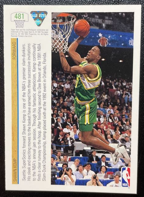 Upper Deck Shawn Kemp Seattle Supersonics Ebay