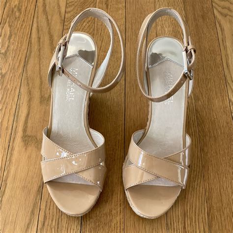 Michael Kors Nude Patent Wedge Gem