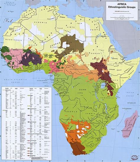 Map showing the traditional language families represented in Africa ...