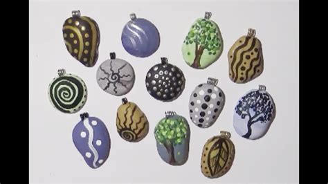 EASY Painted Polymer Clay Rock Pendants YouTube