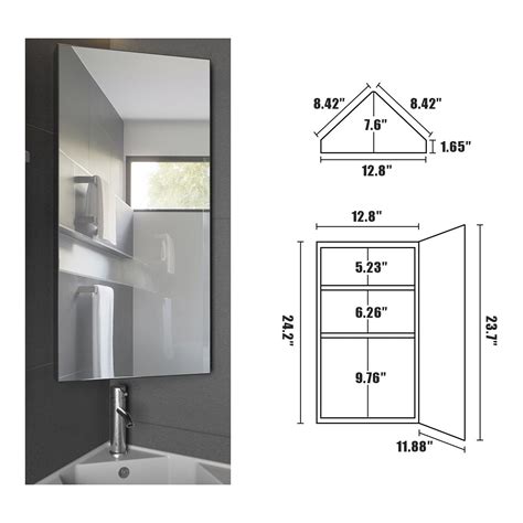 Bathroom Corner Medicine Cabinet W Mirror Hanging Triple Shelf Storage