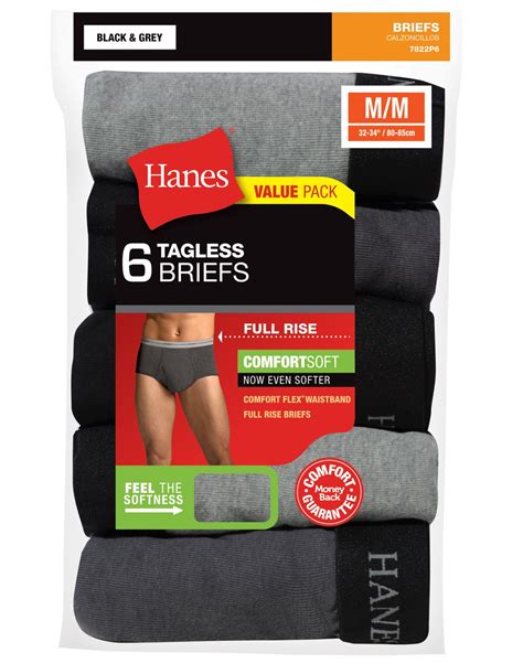 7822p6 Hanes Men`s Tagless® Comfortsoft® Full Rise Dyed Brief