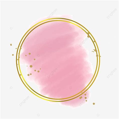 Desenho Aquarela Rosa Moldura Dourada Png C Rculo Rosa Aguarela