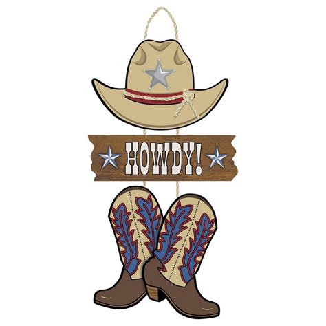 Yeehaw Western Howdy Stacked Sign 9 12in X 21 12in Party City