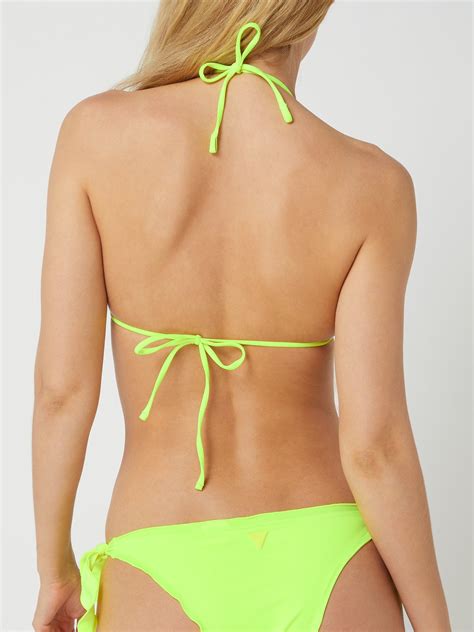 Guess Bikini Oberteil In Triangel Form Mit Neckholder Neon Gelb