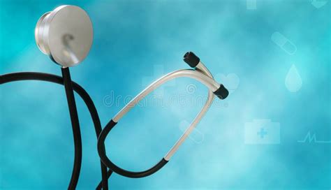 Stethoscope Against Blue Background with Vignette, 3d Render Stock ...