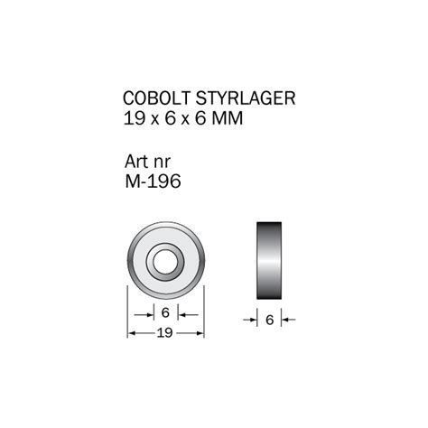 M 196 Cobolt Kulelager 19 x 6 x 6 mm Kjøp på nett hos Staypro no