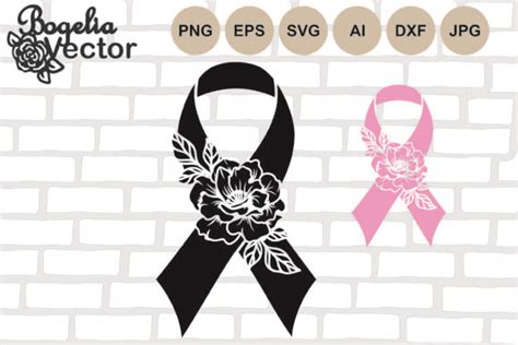 Floral Awareness Ribbon Breast Cancer Graphic By BogeliaVector