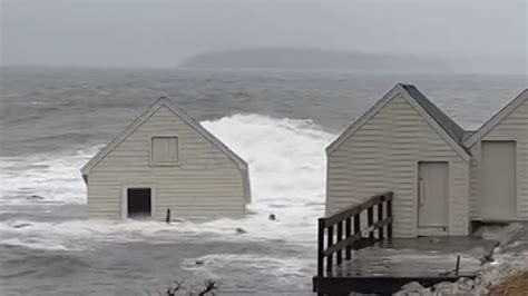 Video Coastal Flooding In Maine Results In High Tide Swells Taking Out