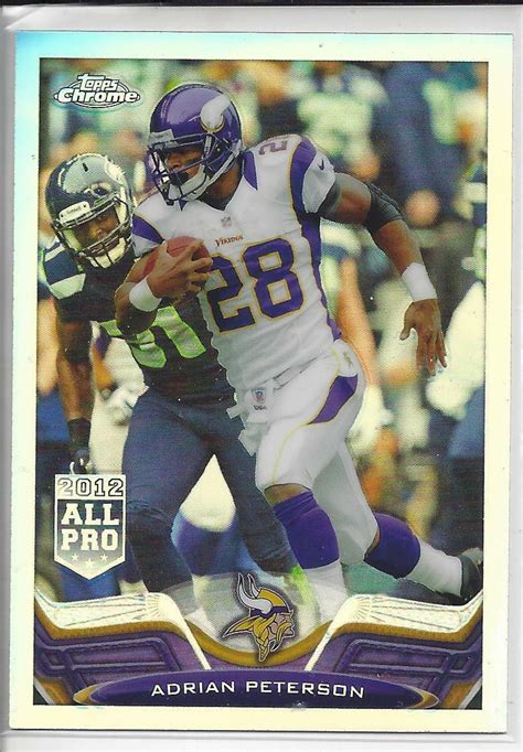 2013 Topps Chrome Adrian Peterson Refractor Minnesota Vikings Rare B887