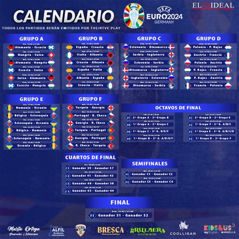 Calendario Eurocopa 2024 ELXIIDEAL