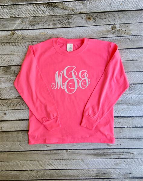 Monogram Shirt Monogrammed Long Sleeve T Shirt Monogrammed