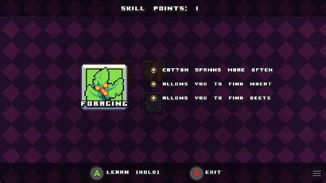 Skill Points Details Forager Interface In Game