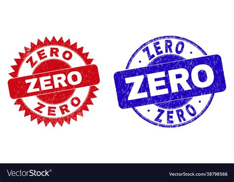 Zero Rounded And Rosette Seals With Rubber Style Vector Image