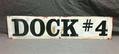 Vintage Dock 4 Metal Sign Original Old White 6 Black - Etsy