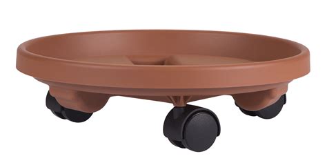 Bloem Caddy Round Plant Stand Caddy W Wheels Saucer Tray In Terra