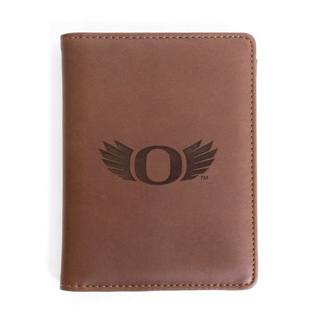 Brown Lxg Leather Passport Holder Black O Wings Wallet