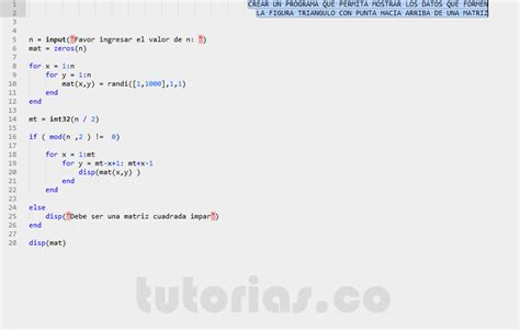 Arrays Matlab Figura Triangulo Superior Tutorias Co