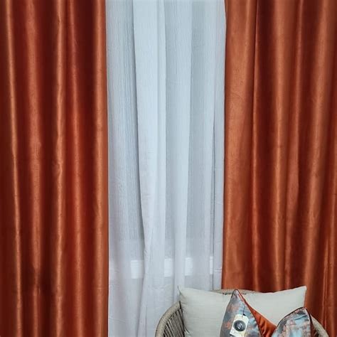 Burnt Orange Curtains Etsy