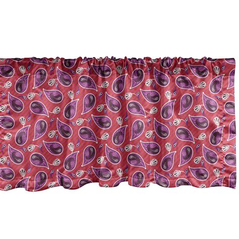 Paisley Window Valance Traditional And Floral Folk Damask Like Shapes