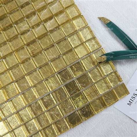 Wholesale Gold Foil Square Glass Mosaic Tiles