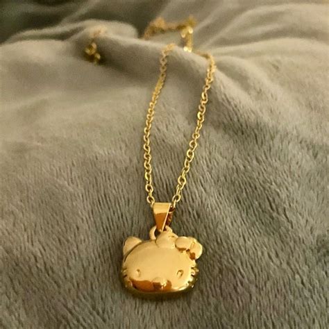 Jewelry Hello Kitty Necklace 925 Gold Hello Kitty Pendant Poshmark