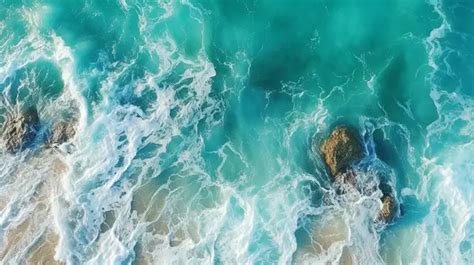 Captivating Aerial View Of Stunning Coral Reefs Amidst Vast Ocean