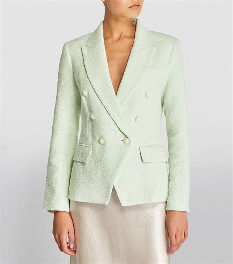 L Agence Green Double Breasted Kenzie Blazer Harrods UK