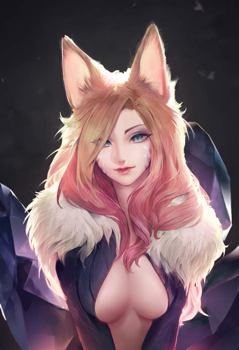 ArtStation K DA Ahri Fox Girl Neko Girl Kawaii Anime Girl Anime