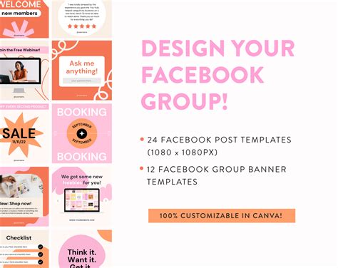 Facebook Group Template Pack For Canva My Social Boutique