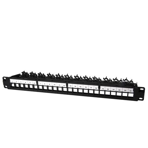 Ethernet 1u Unshielded UTP Blank Patch Panel 24 Port With Back Bar