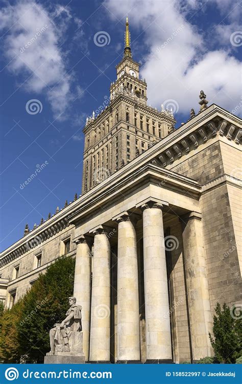 Palace of Culture and Science of Warsaw Stock Image - Image of exterior ...