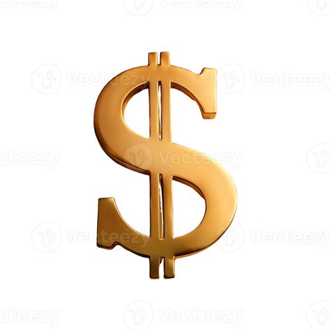 Dollar Signs Gold Symbol Isolated On Transparent Background 46823781 Png