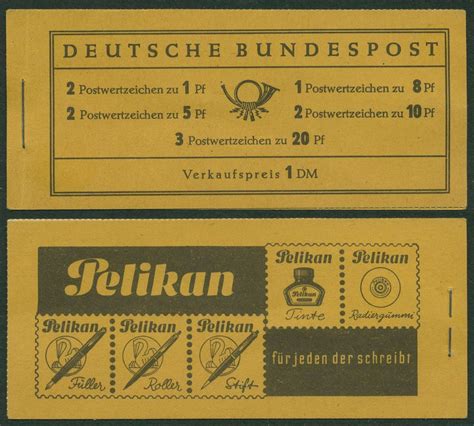 Bund Heuss Und Ziffer Wz X Markenheftchen Mh Xu Rlv Ii