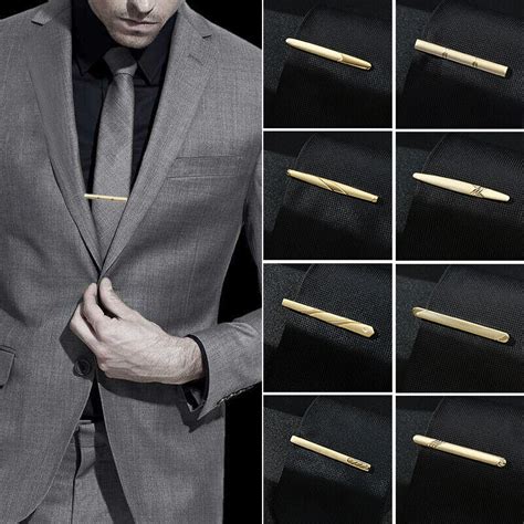 Men Tie Clips Metal Necktie Dress Shirt Pin Wedding Ceremony Bar Copper