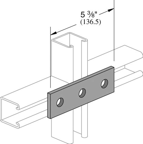 White Cap Unistrut 3 Hole Flat Splice Plate