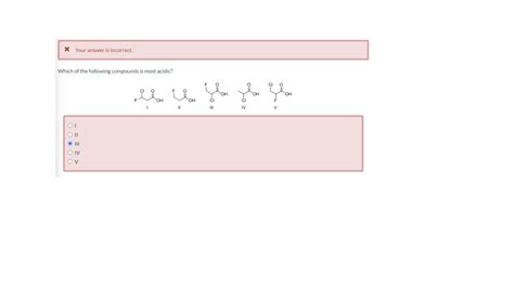 Solved Which Of The Following Compounds Is Most Acidic Chegg