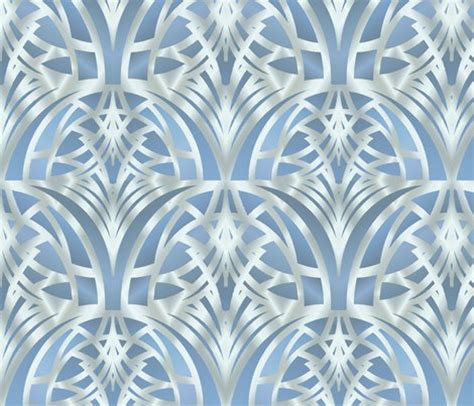 Light blue Art Deco Pattern fabric - artlovepassion - Spoonflower