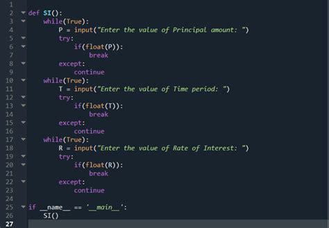 How To Write Python Program To Calculate Simple Interest Pythonslearning