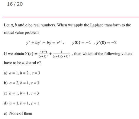 Solved Let A B And C Be Real Numbers When We Apply Chegg