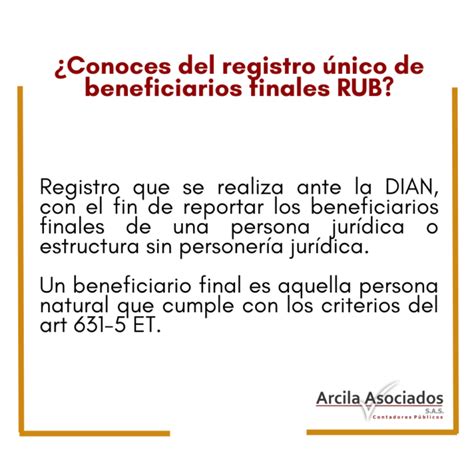 Registro Nico De Beneficiarios Finales Rub Arcila Asociados